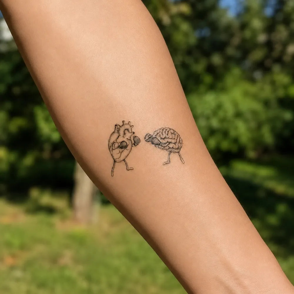 SafeTatt — Heart vs Brain · fotografie tetování na kůži