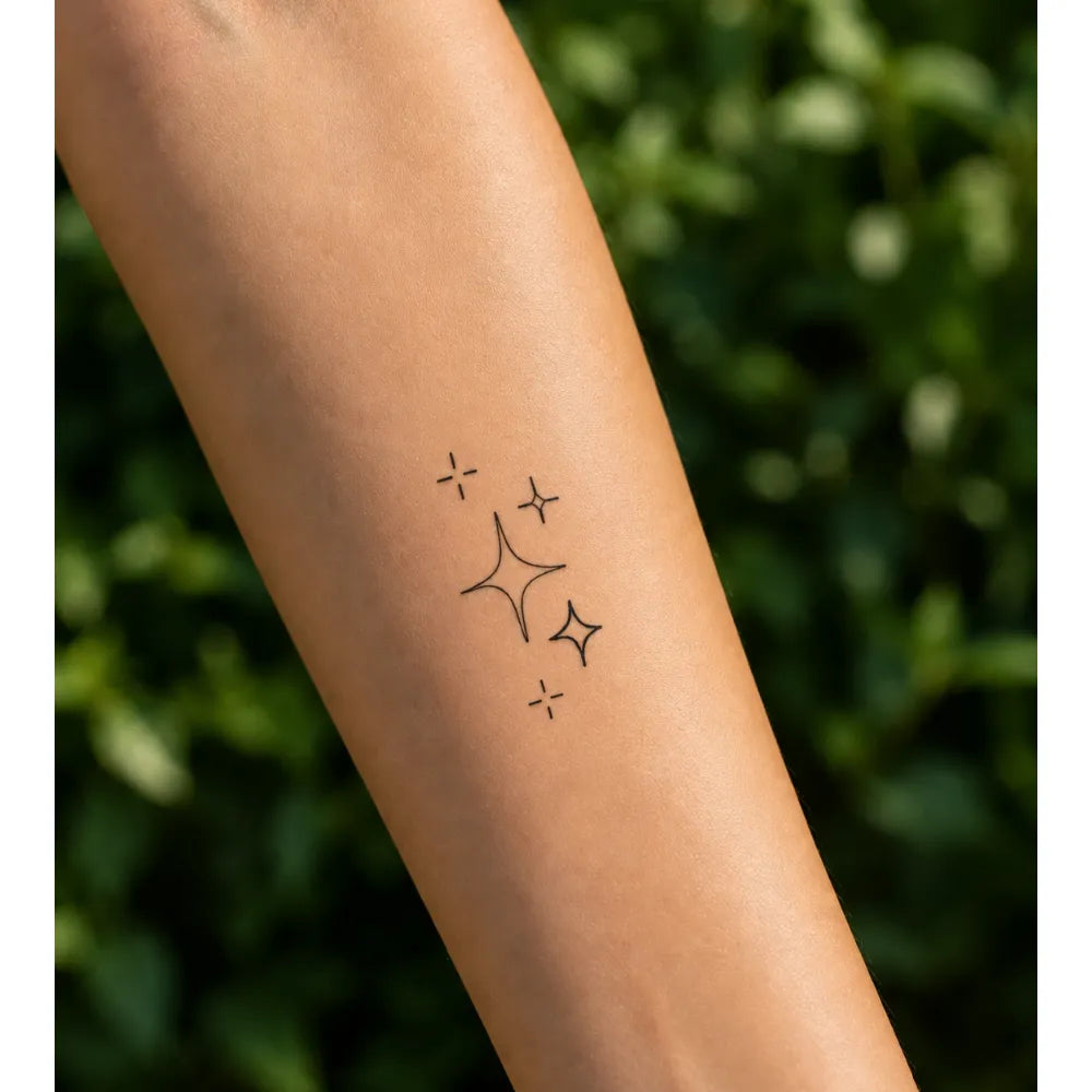 SafeTatt — Star Sparkle · fotografie tetování na kůži