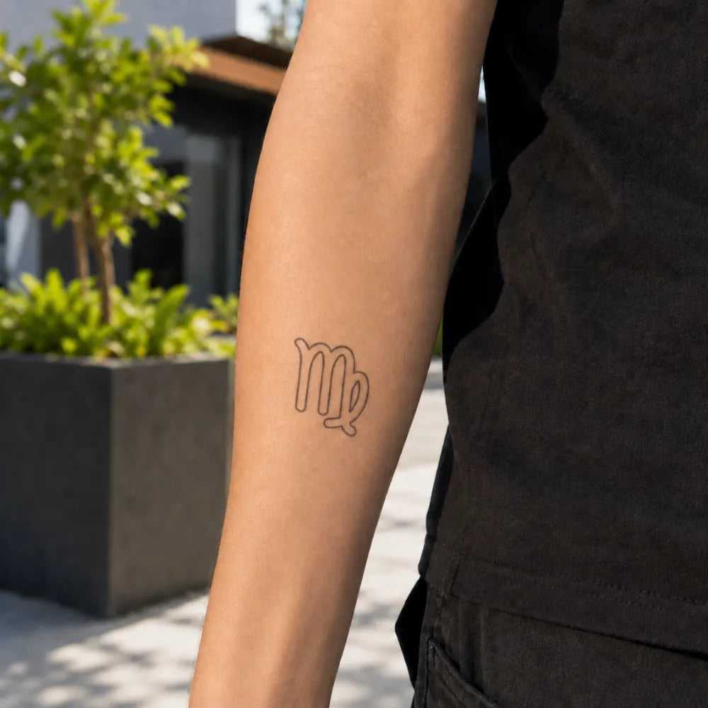 SafeTatt — Virgo Sign · fotografie tetování na kůži