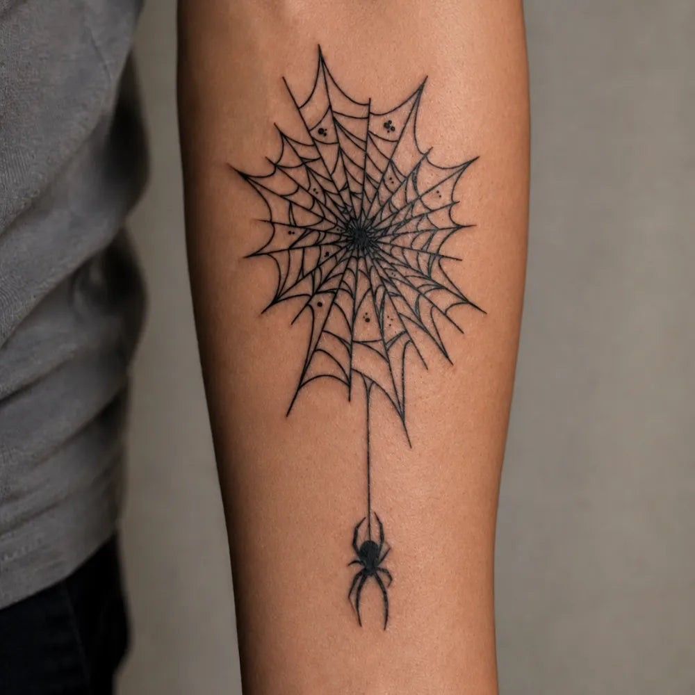SafeTatt — Spider Web · fotografie tetování na kůži