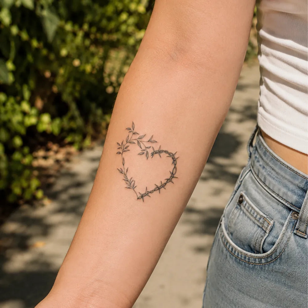SafeTatt — Heart in Thorn · fotografie tetování na kůži