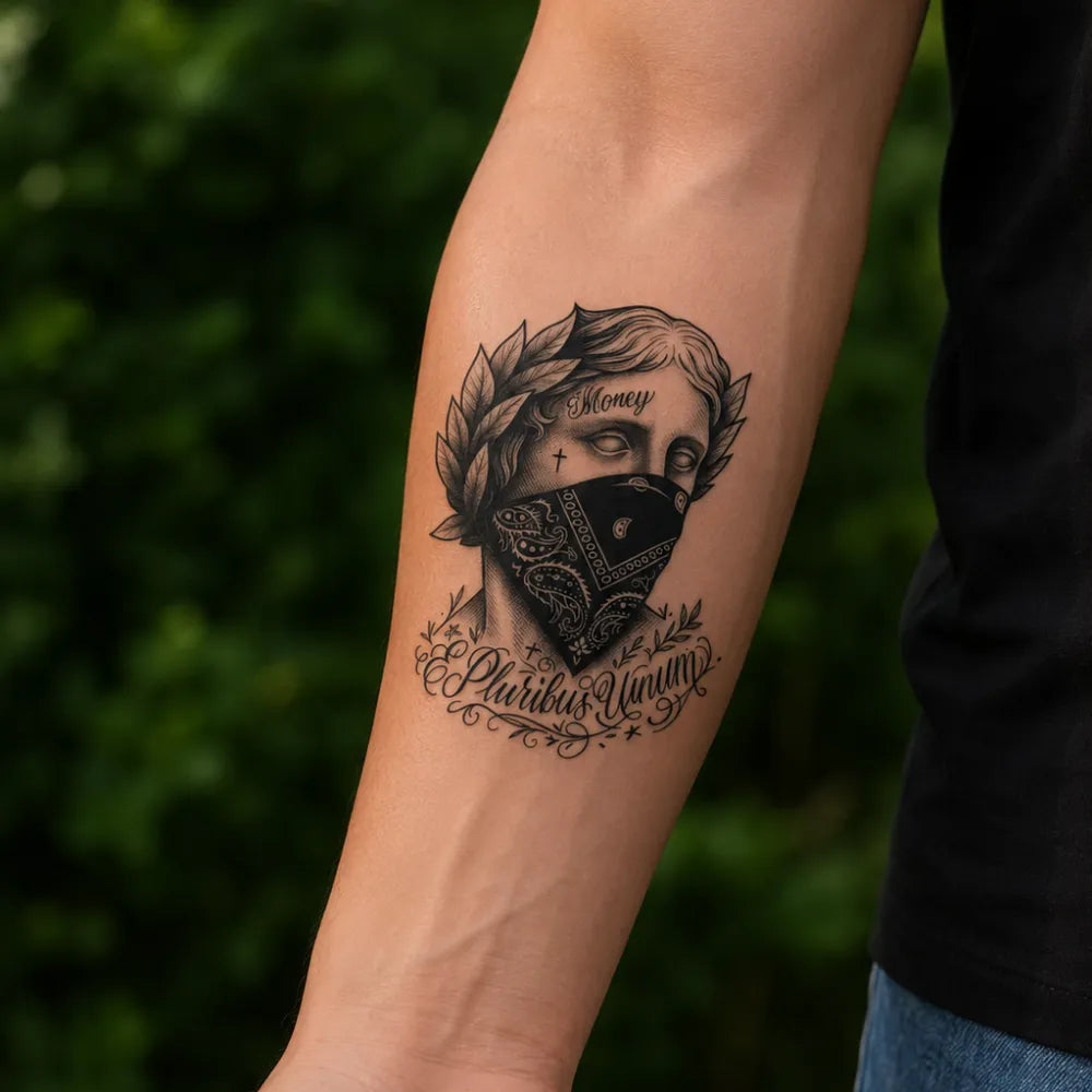 SafeTatt — Ancient Rebellion · fotografie tetování na kůži