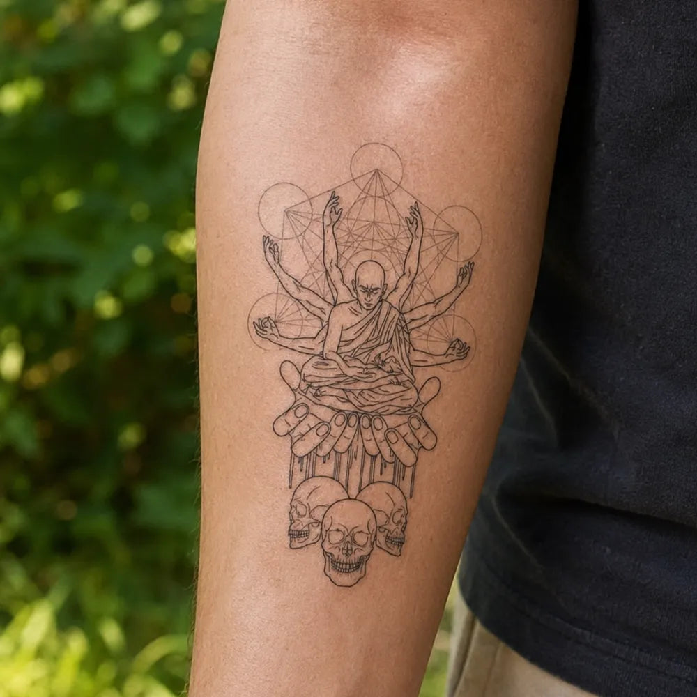 SafeTatt — Sacred Mind · fotografie tetování na kůži