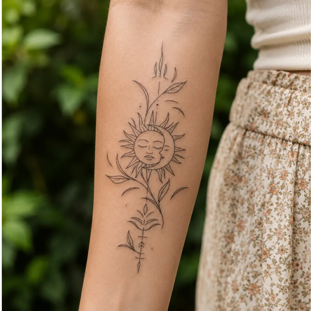 SafeTatt — Sun Bloom · fotografie tetování na kůži