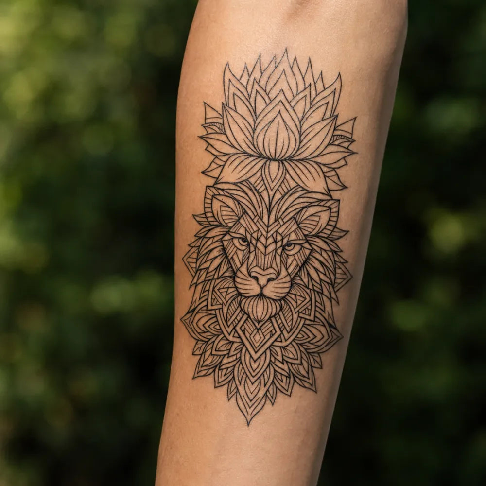 SafeTatt — Lotus King · fotografie tetování na kůži