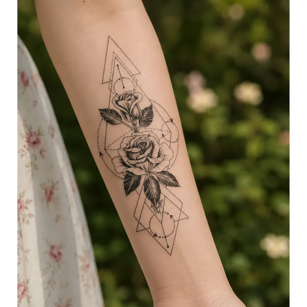 SafeTatt — Rose Geometry · fotografie tetování na kůži