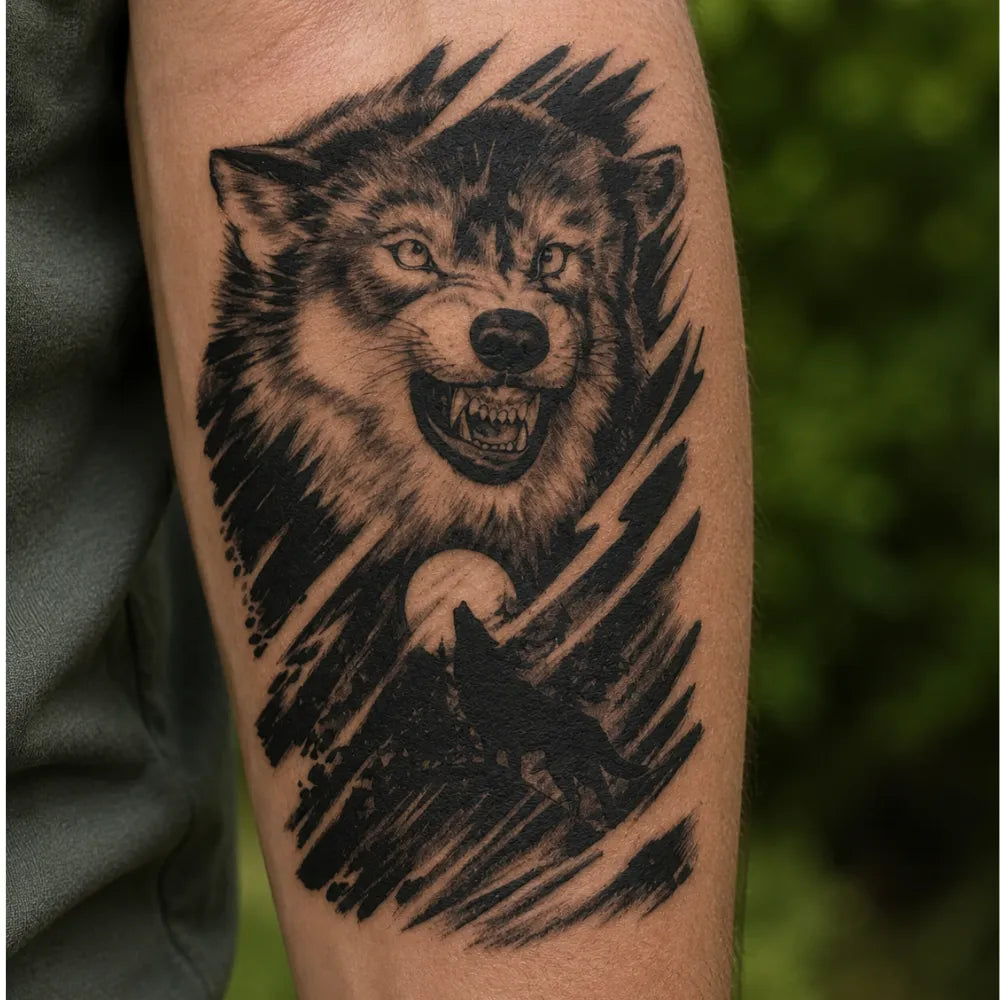 SafeTatt — Moon Wolf · fotografie tetování na kůži