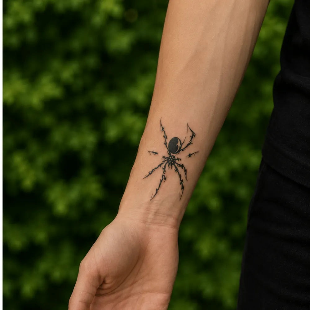 SafeTatt — Tribal Spider · fotografie tetování na kůži