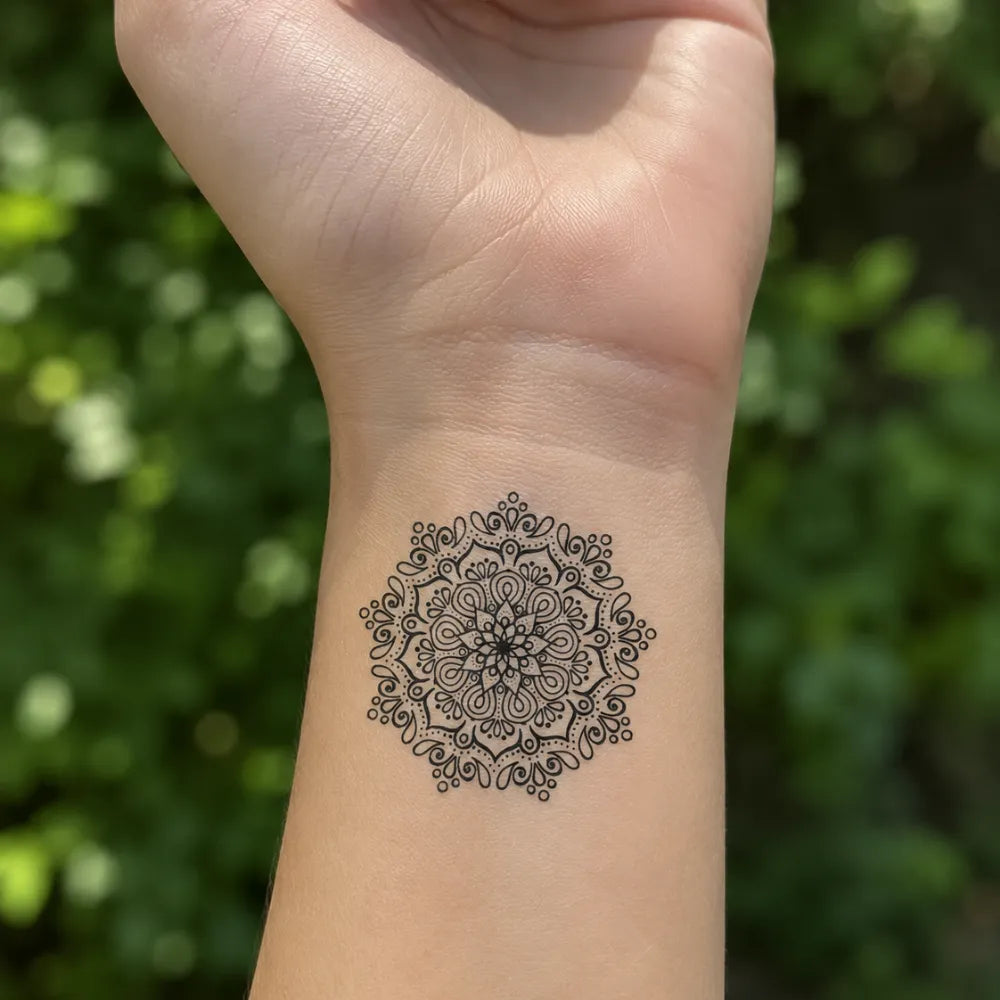 SafeTatt — Ornate Mandala · fotografie tetování na kůži