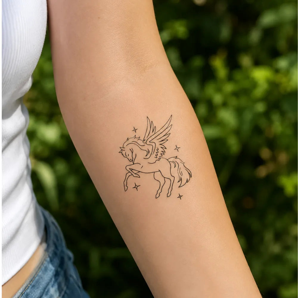 SafeTatt — Celestial Pegasus · fotografie tetování na kůži